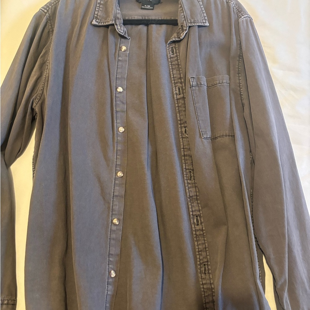Cotton On Charcoal Button-Up Shirt